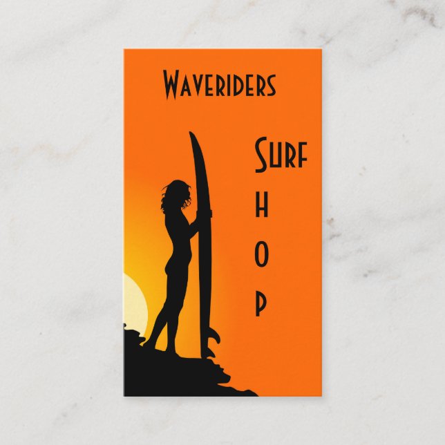 Plage carte de visite surf, planche à voile, surf (Devant)