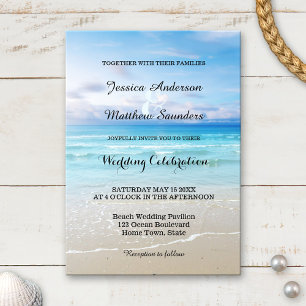 Plage colorée Mariage Invitation