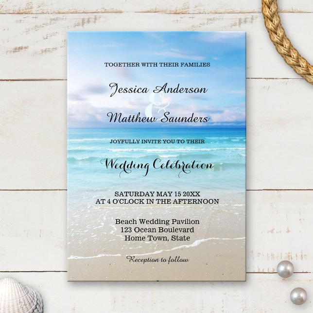 Plage colorée Mariage Invitation (Créateur téléchargé)