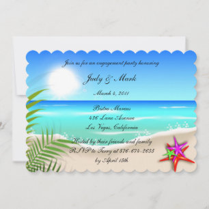 Plage Colorful Starfish Engagement Invitation