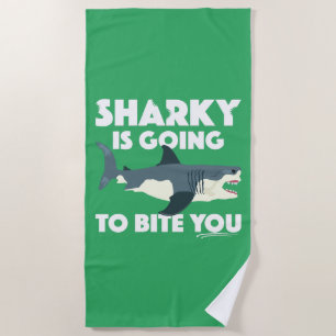 Plage Conception Sharky Va Te Mordre - Serviette de plag