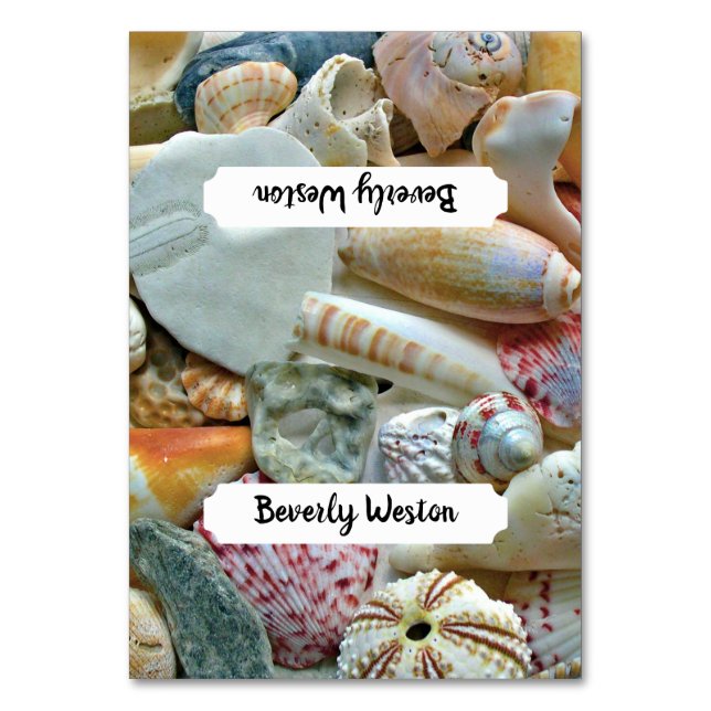 Plage Coquillages Tented Cartes Nom Modèle (Par défaut)