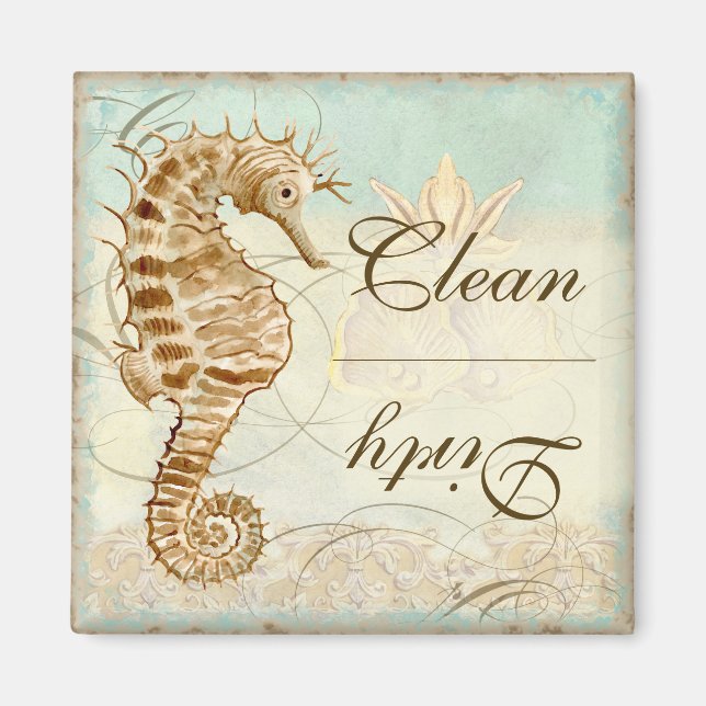 Plage côtière de Sea Horse - Lave-vaisselle Magnet (Devant)