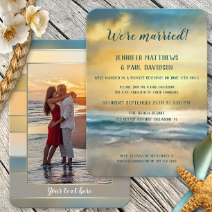 Plage coucher de soleil Réception photo Invitation