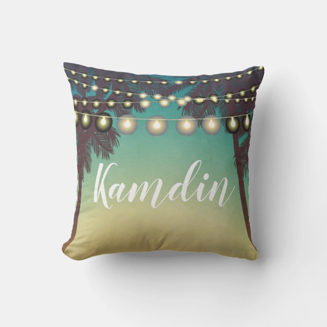 Plage Coussin personnalisée Coucher de soleil Palm (Recto)