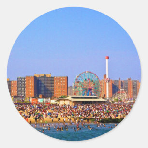 Plage de Coney Island - autocollant de NYC