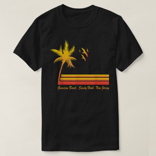 Plage de Gunnison, Sandy Hook, T-shirt New Jersey  (Design devant)