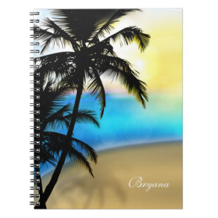 Plage de jour & Palm Trees Carnet tropical