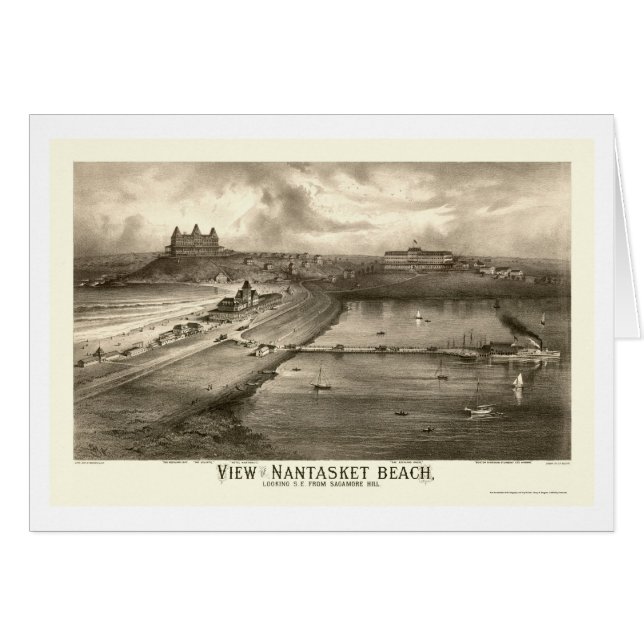 Plage de Nantasket, carte panoramique de mA - 1879 (Devant horizontal)
