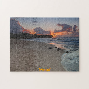 Plage de naufrage au puzzle de lever de soleil de