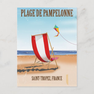 Plage de Pampelonne Vintages französisches Reisepl Postkarte