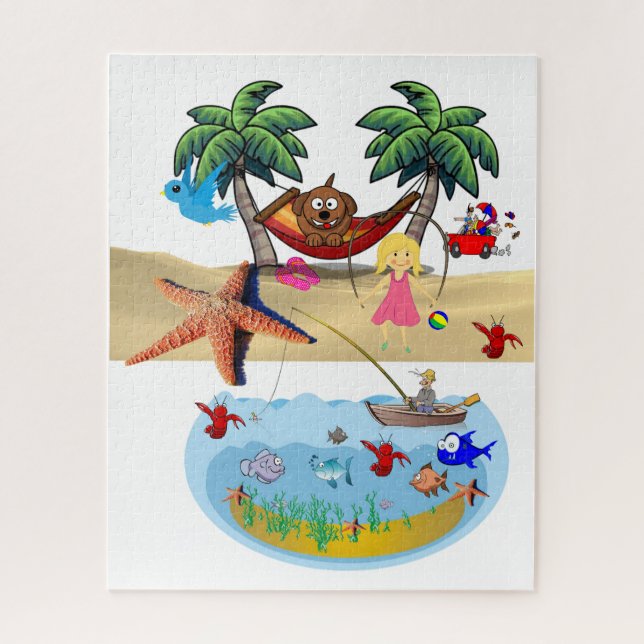 Plage de Puzzles Pêche Crabes de sable (Vertical)