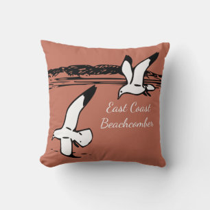Plage de Seagull Côte Est coussin rose Beachcomber