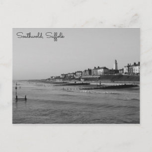 Plage de Southwold et carte postale en bord de mer