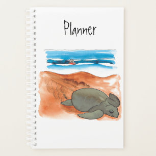 Plage de tortue de mer amusant coloré