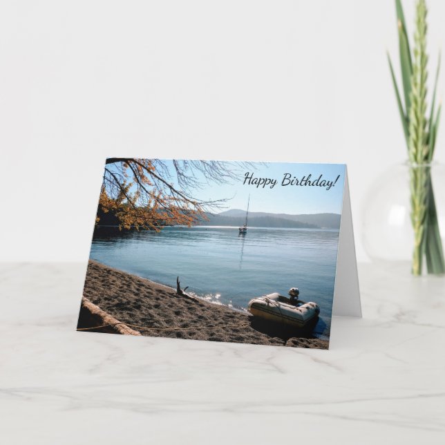 Plage de voilier Bonne carte d'anniversaire (Devant)