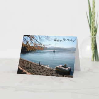 Plage de voilier Bonne carte d'anniversaire