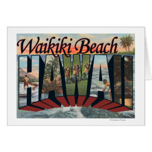 Plage de Waikiki, Hawaii - Scènes à grandes lettre
