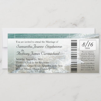 Plage Destination Mariage Billet Invitation