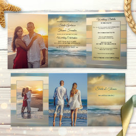 Plage Destination Mariage Tri-fold Invitation