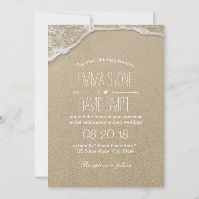Plage Destination Mariages Invitations (Devant)