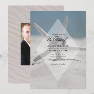 Plage d'été tropicale Mariage Photo Invitation