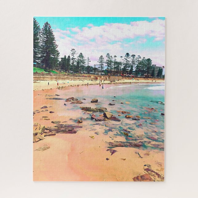 Plage d'océan difficile puzzle (Vertical)