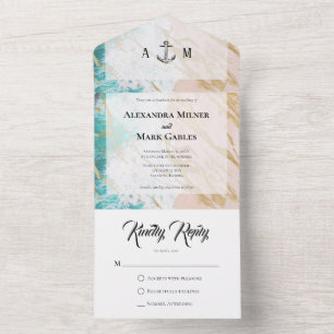 Plage d'or nautique tout en une invitation
