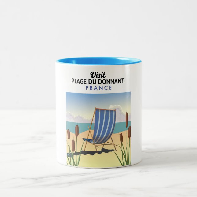 Plage du Donnant Frankreich Zweifarbige Tasse (Mittel)