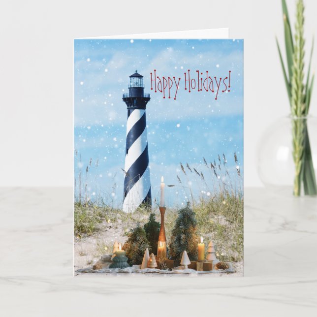 Plage du phare de Hatteras Noël - Carte de vœux (Devant)