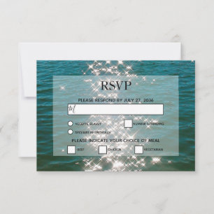 Plage Eau de Mer Éclats Mariage Cartes RSVP