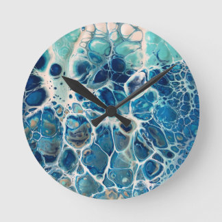 Plage en acrylique fluide, océan, surf, horloge mu