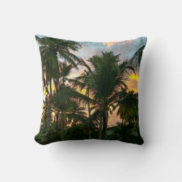 Plage exotique Palmiers Jeter Oreiller