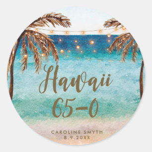 plage Hawaii 65 0 soixante-cinq ans autocollant
