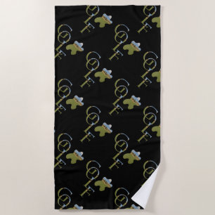 Plage Logo De Golf Avec Drapeau De Golf, Serviette De Pl