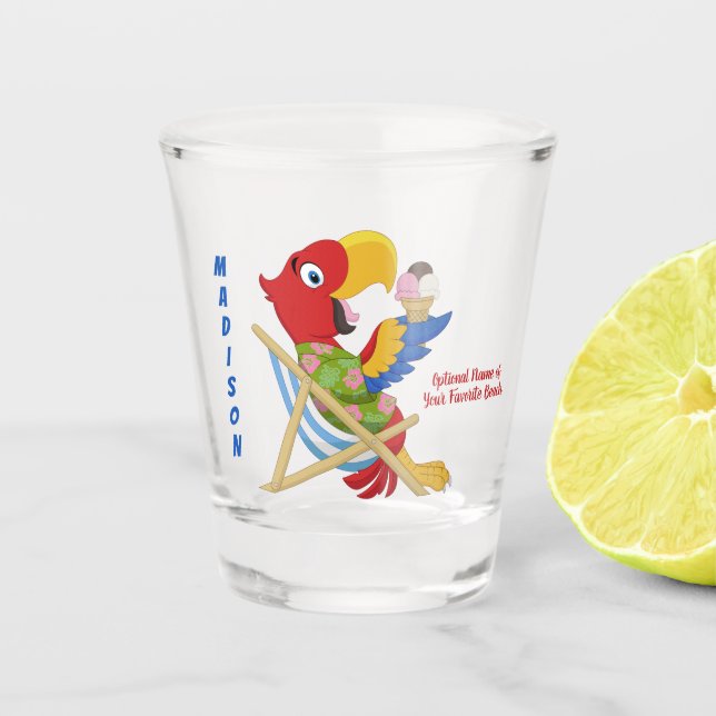 Plage Macaw nom personnalisé et verre photo (Devant)