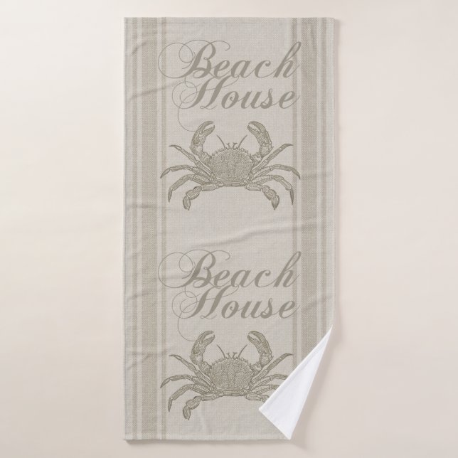 Plage Maison Crabe Plage Côte Vintage côtière (Serviette de bain)
