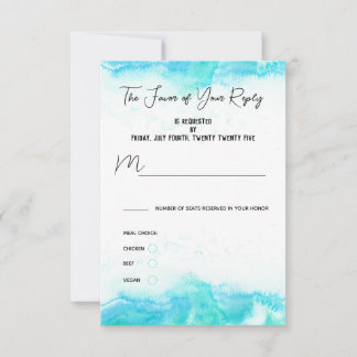 Plage Mariage Blue Waves Carte de réponse au choix