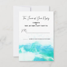 Plage Mariage Blue Waves Carte de réponse RSVP