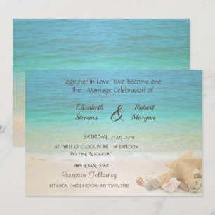 Plage Mariage Coquillages Invitation