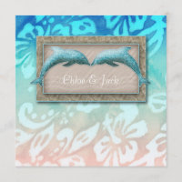 Plage Mariage Invitation Dolphin Luau Party Nautiq