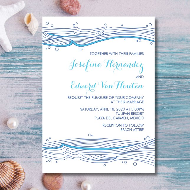Plage Mariage Ocean Waves Invitations (Créateur téléchargé)