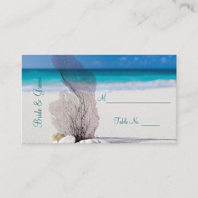 Plage Mariage Réception Carte de lieu Cartes de ré (Devant)