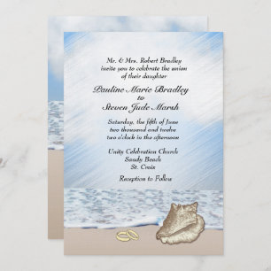 Plage Mariage Thème Invitation
