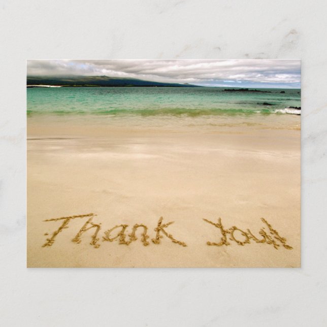 Plage "Merci" Note Carte postale-Envoyer en lune d (Devant)