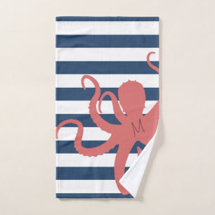 Plage moderne de pieuvre rouge marine blanche ray