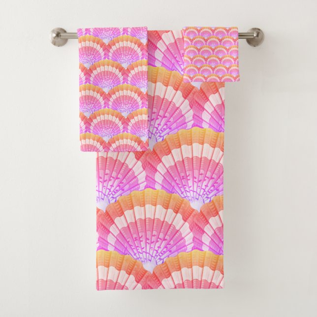 Plage moderne Peach Tropical Seashell Shell Beach (En situation)