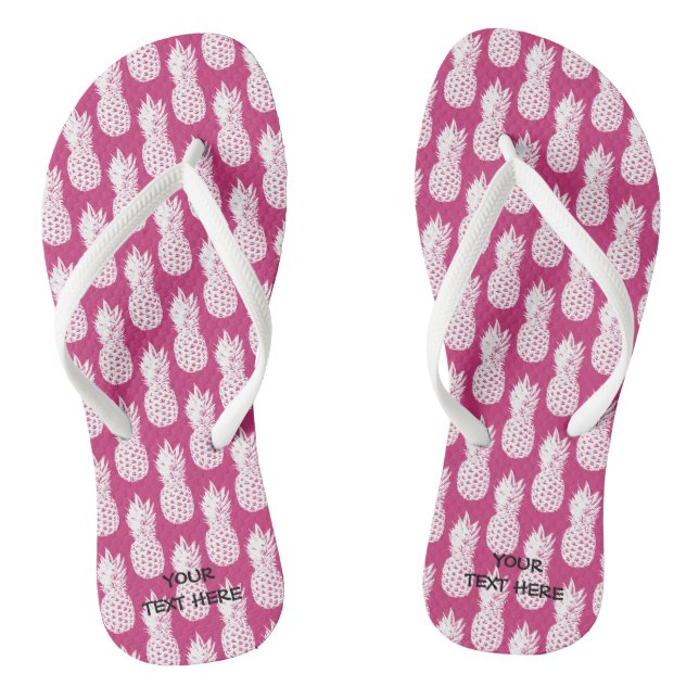 Plage motif d'ananas mignonne sandales à tongs (Semelle)