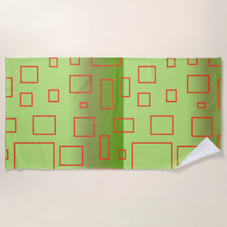 Plage Motif moderne vert design géométrique Serviette de