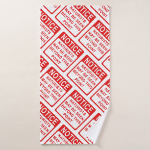 Plage Naturist - Motif aux signes rouge et blanc